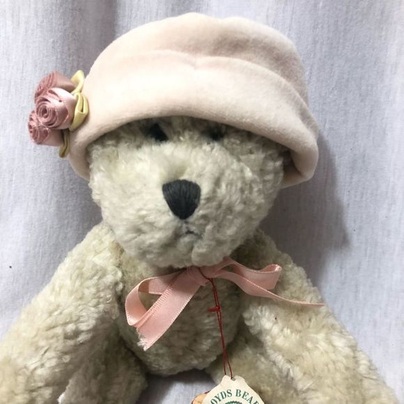 Vintage Boyd’s Bears Light Brown 11" Pink Hat Jointed Collectible Handmade - Picture 2 of 11